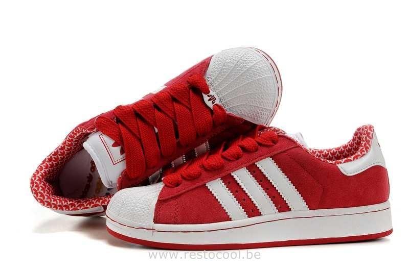 adidas superstar femme rouge et blanche